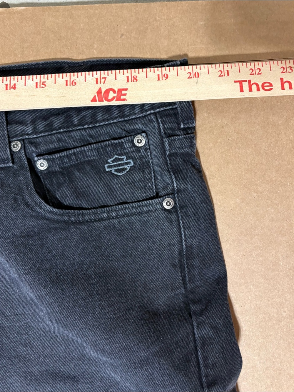Retro 2008 Harley Davidson Genuine MotorClothes Black Denim Jeans Mens 40x32 Y2K - Picture 14 of 16